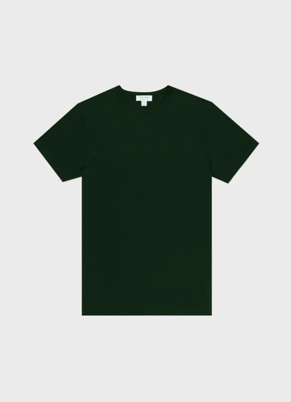 Men's Sea Island Cotton T-shirt in Seaweed sold by Sunspel