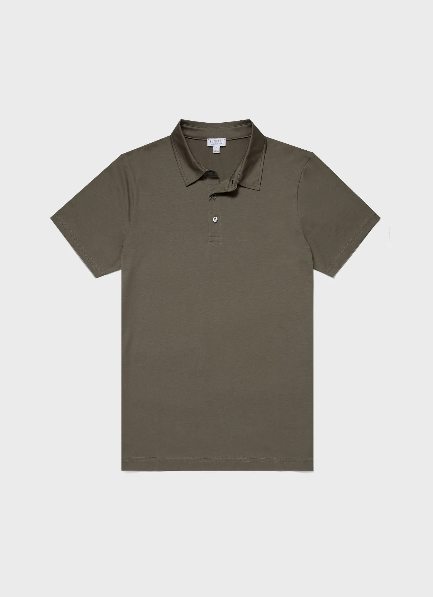 Men's Jersey Classic Polo Shirt in Khaki sold by Sunspel