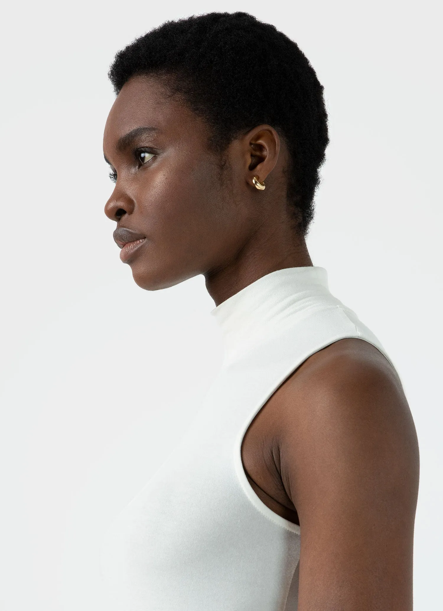 Women's Sleeveless High Neck Top in Ecru sold by Sunspel product image thumbnail 2