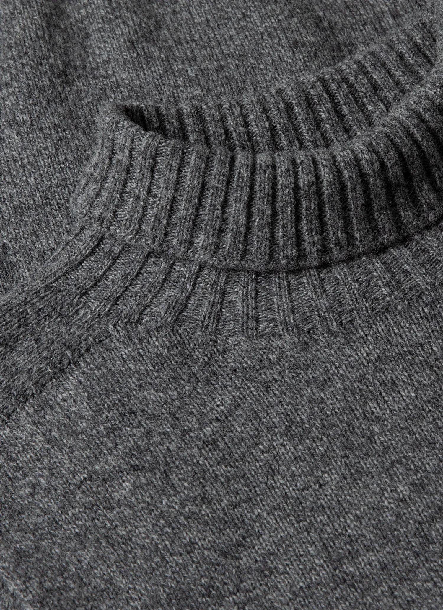 Men's Lambswool Roll Neck in Mid Grey Melange sold by Sunspel product image thumbnail 4