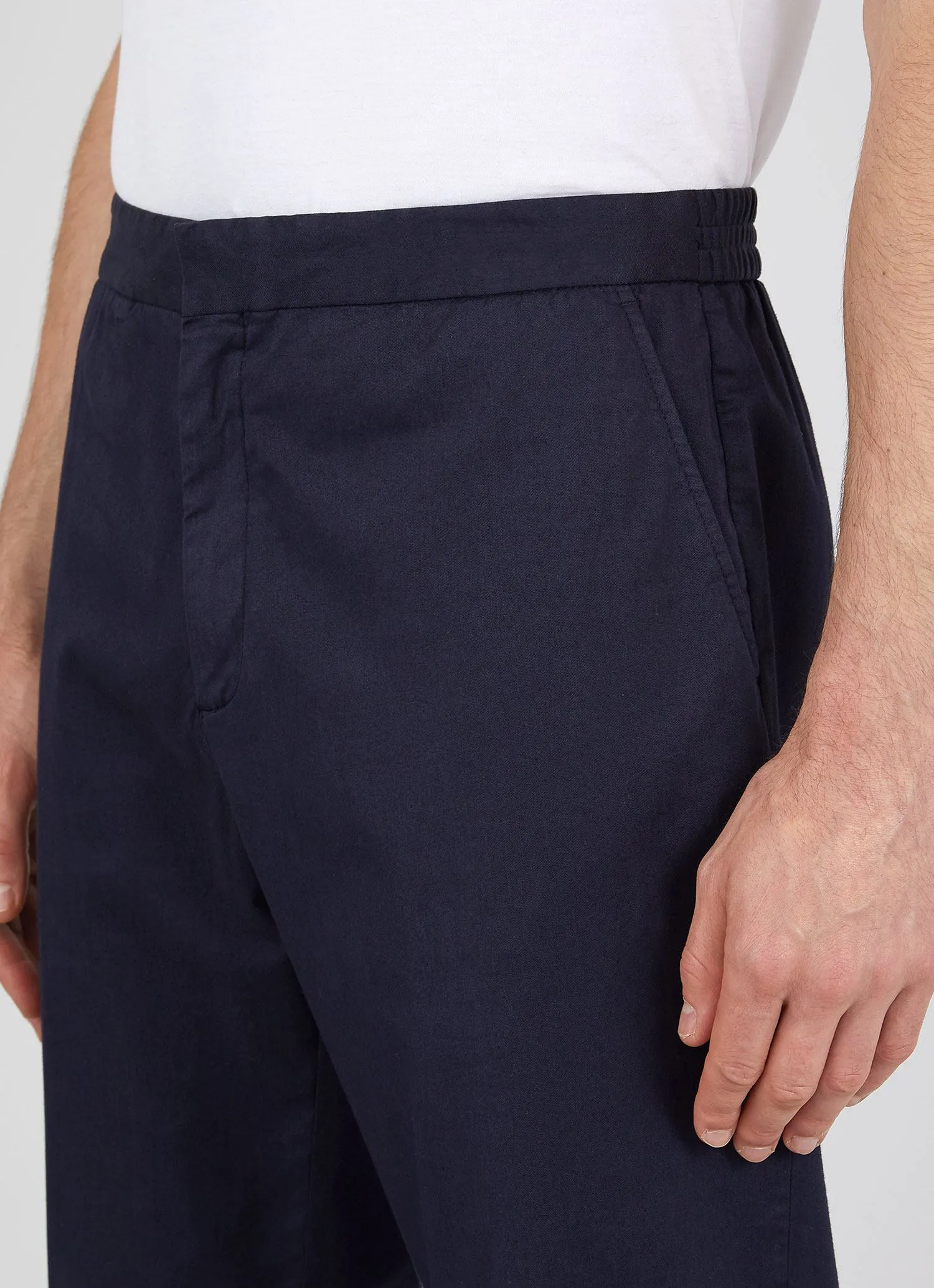 Men's Elasticated Waist Trouser in Navy sold by Sunspel product image thumbnail 5