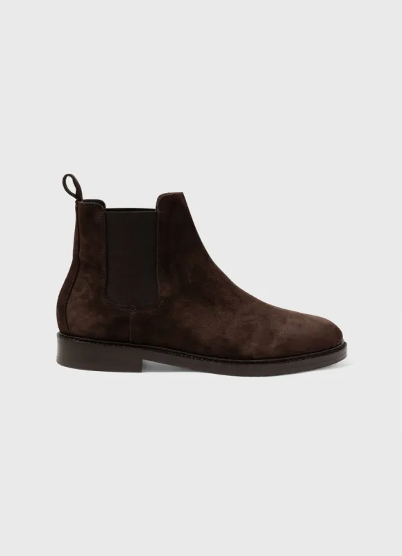 Men's Suede Chelsea Boot in Coffee sold by Sunspel