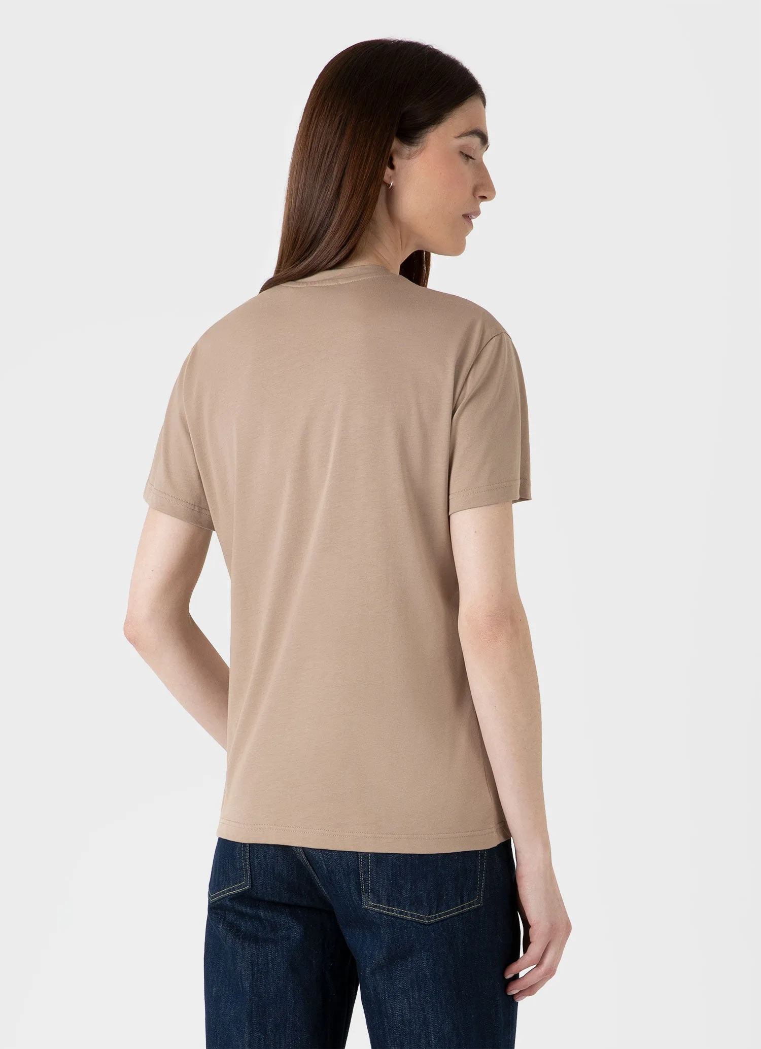 Women's Boy Fit T-shirt in Sandstone sold by Sunspel product image thumbnail 3