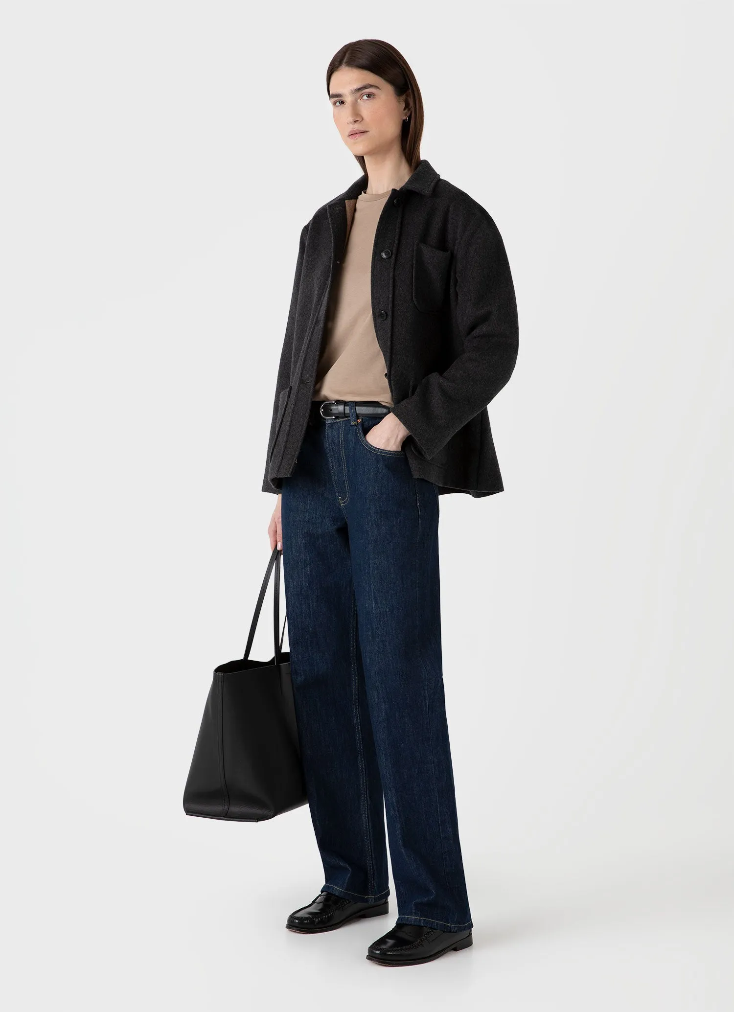 Women's Boy Fit T-shirt in Sandstone sold by Sunspel product image thumbnail 2