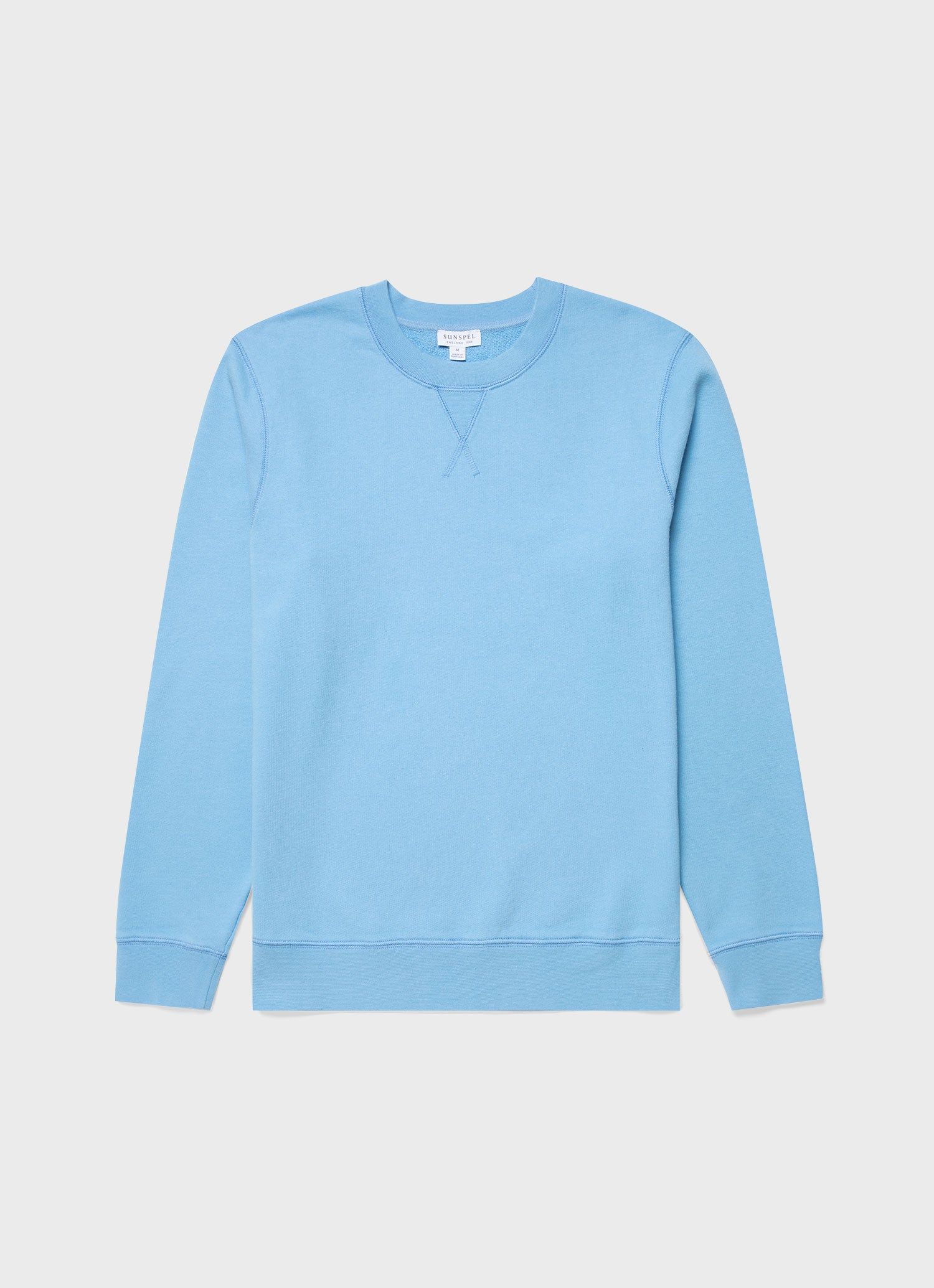 Men's Loopback Sweatshirt in Cyan Blue sold by Sunspel