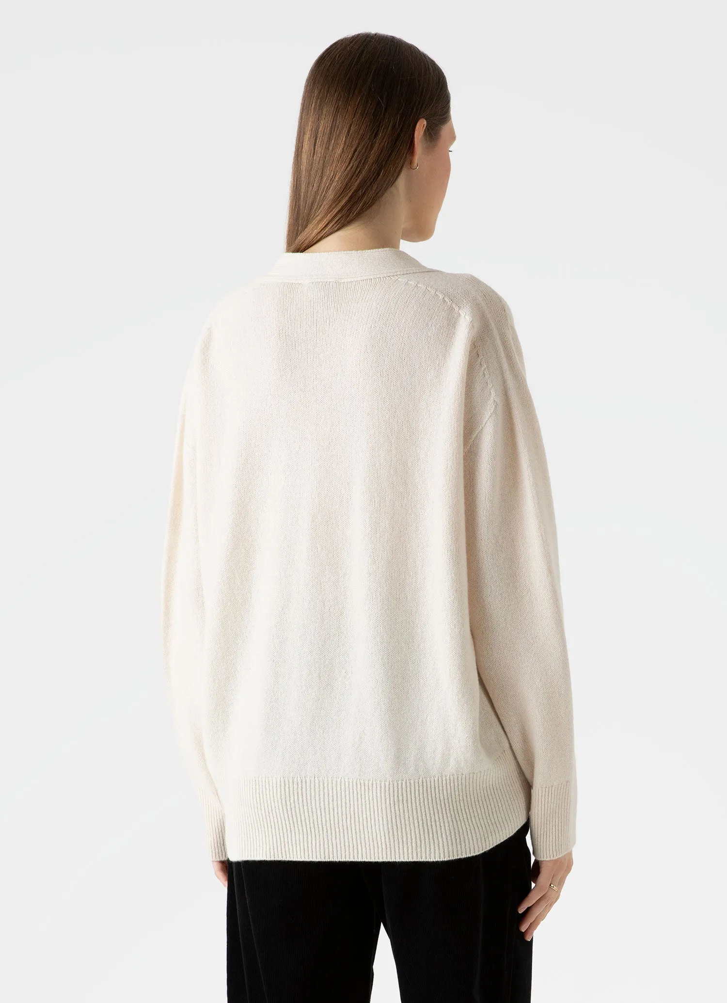 Women's Lambswool Cardigan in Ecru sold by Sunspel product image thumbnail 4