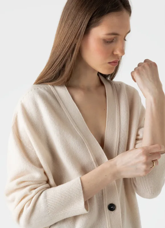 Women's Lambswool Cardigan in Ecru sold by Sunspel