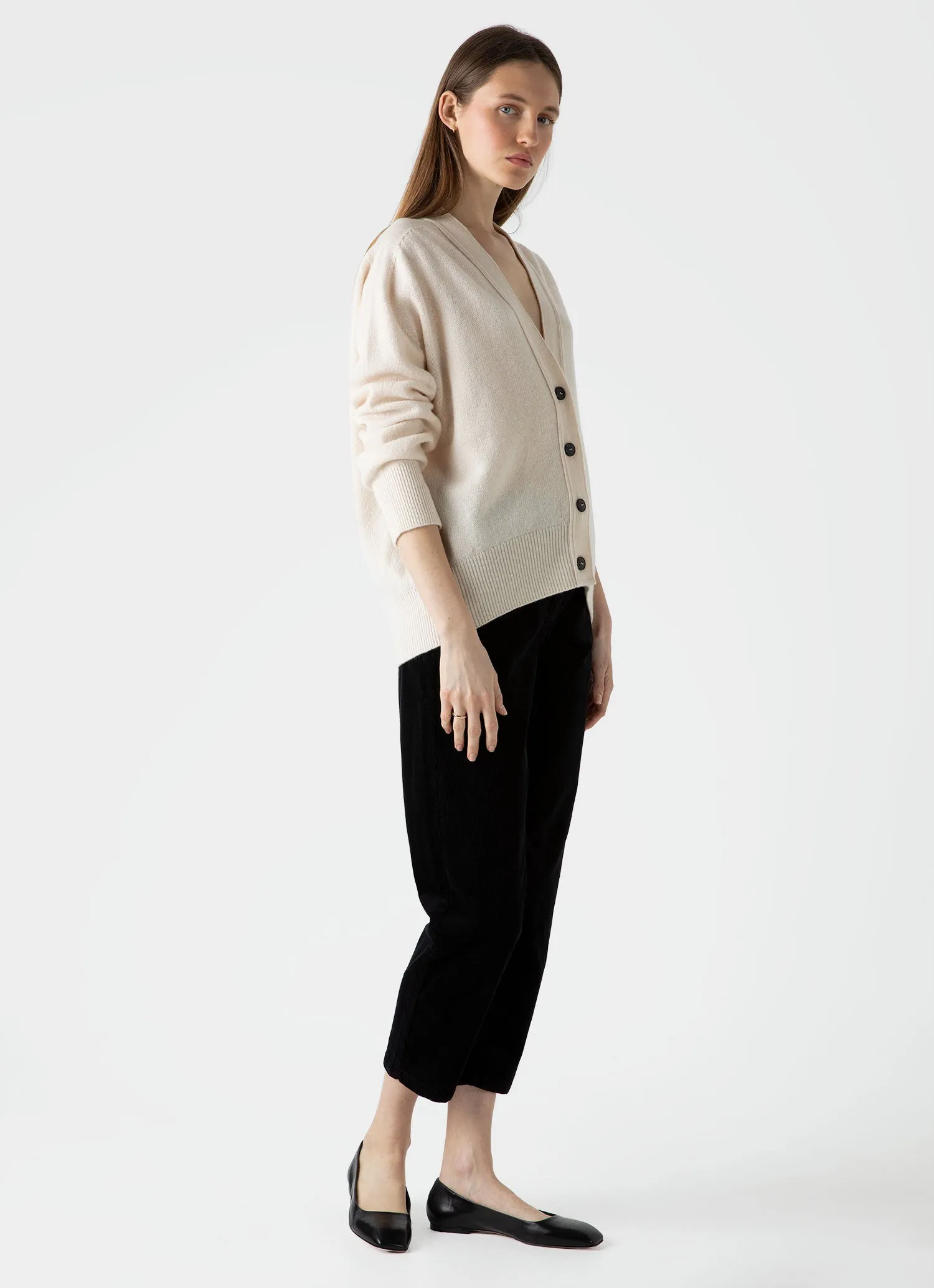 Women's Lambswool Cardigan in Ecru sold by Sunspel product image thumbnail 3