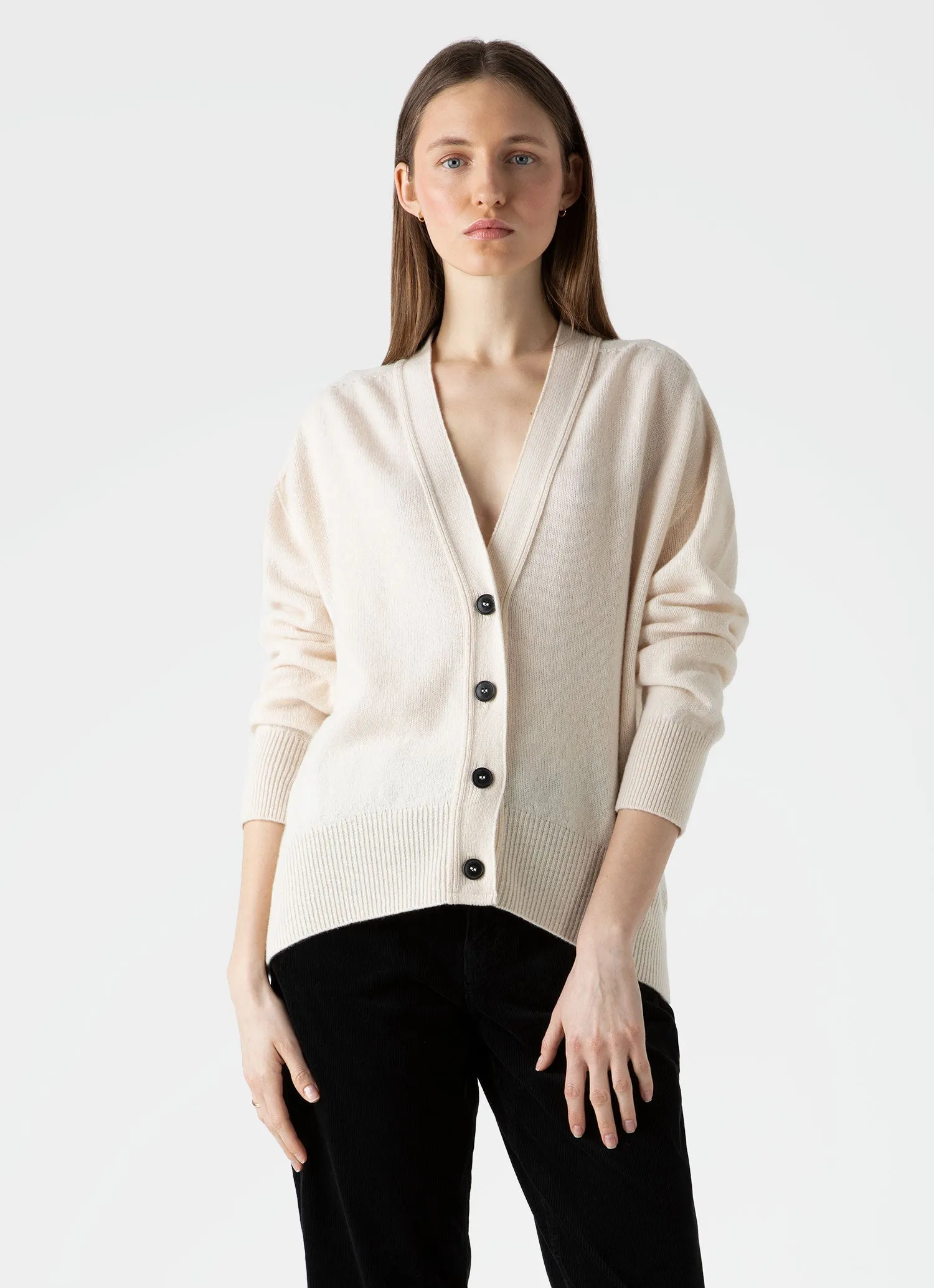 Women's Lambswool Cardigan in Ecru sold by Sunspel product image thumbnail 2