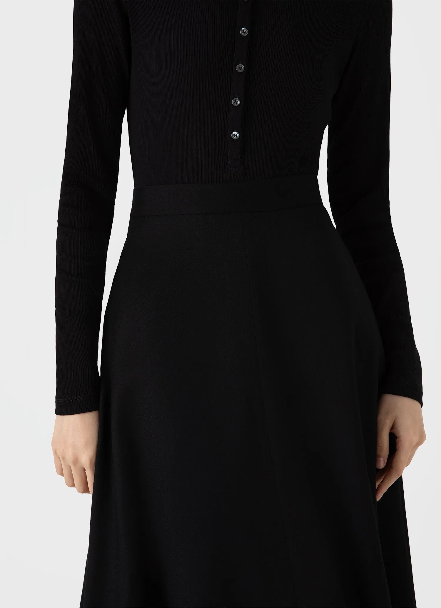 Women's A-line Skirt in Black sold by Sunspel product image thumbnail 4