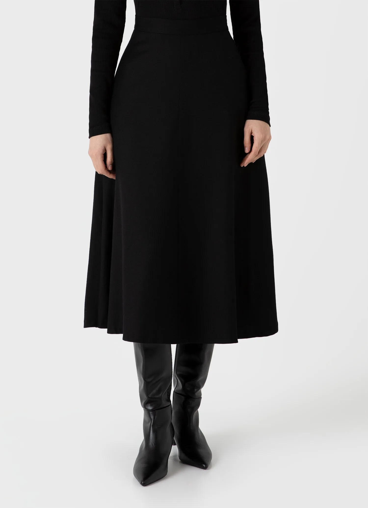 Women's A-line Skirt in Black sold by Sunspel product image thumbnail 2