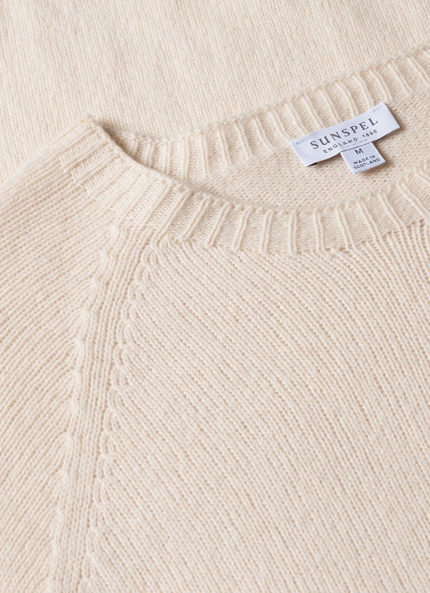 Men's Lambswool Crew Neck Jumper in Ecru sold by Sunspel product image thumbnail 4
