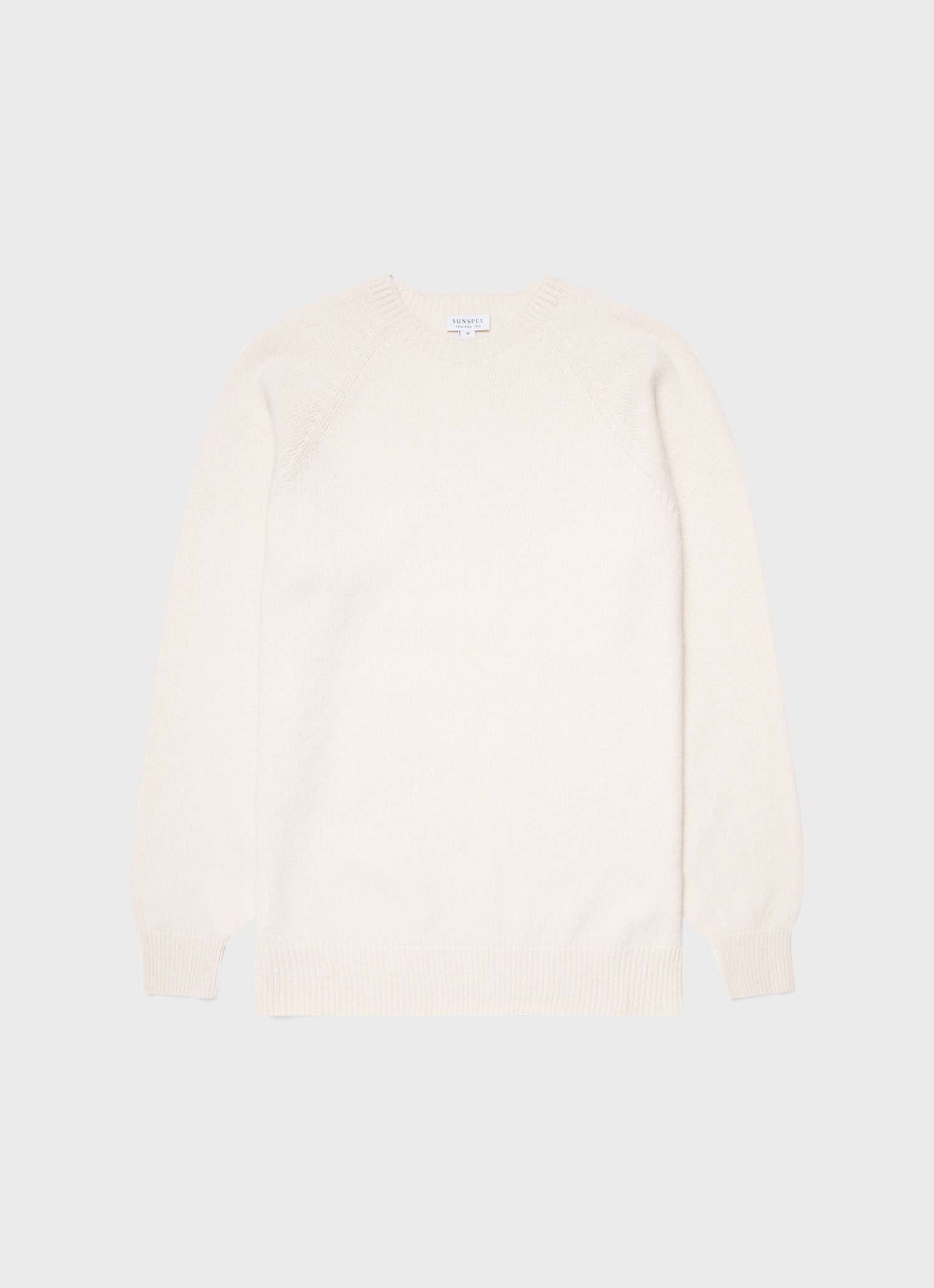 Men's Lambswool Crew Neck Jumper in Ecru sold by Sunspel