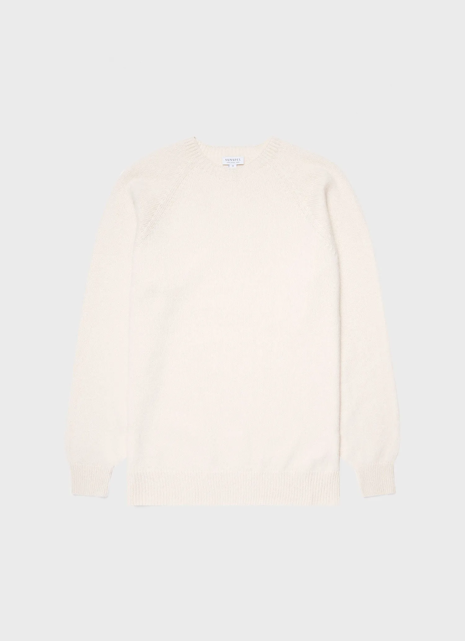 Men's Lambswool Crew Neck Jumper in Ecru sold by Sunspel