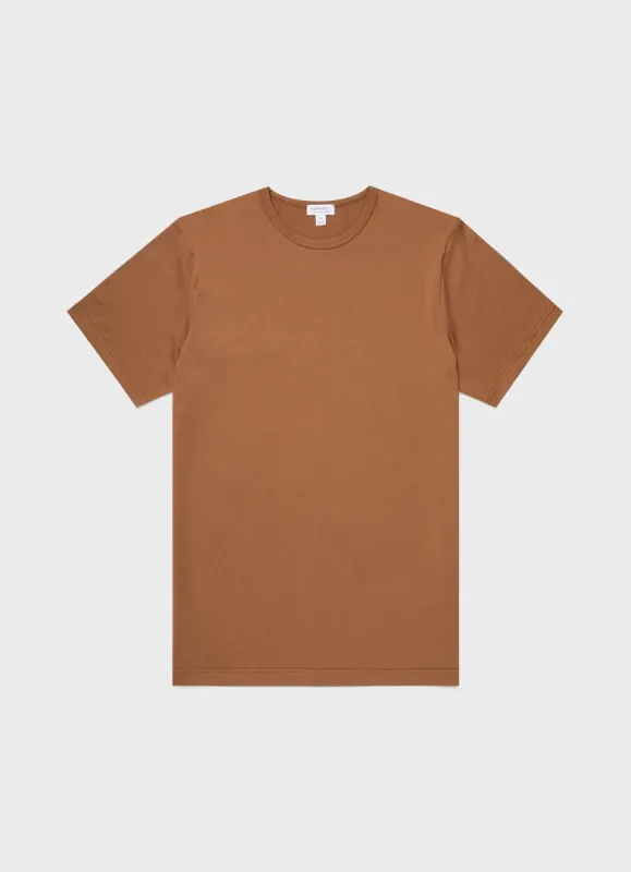 Men's Classic T-shirt in Dark Camel sold by Sunspel