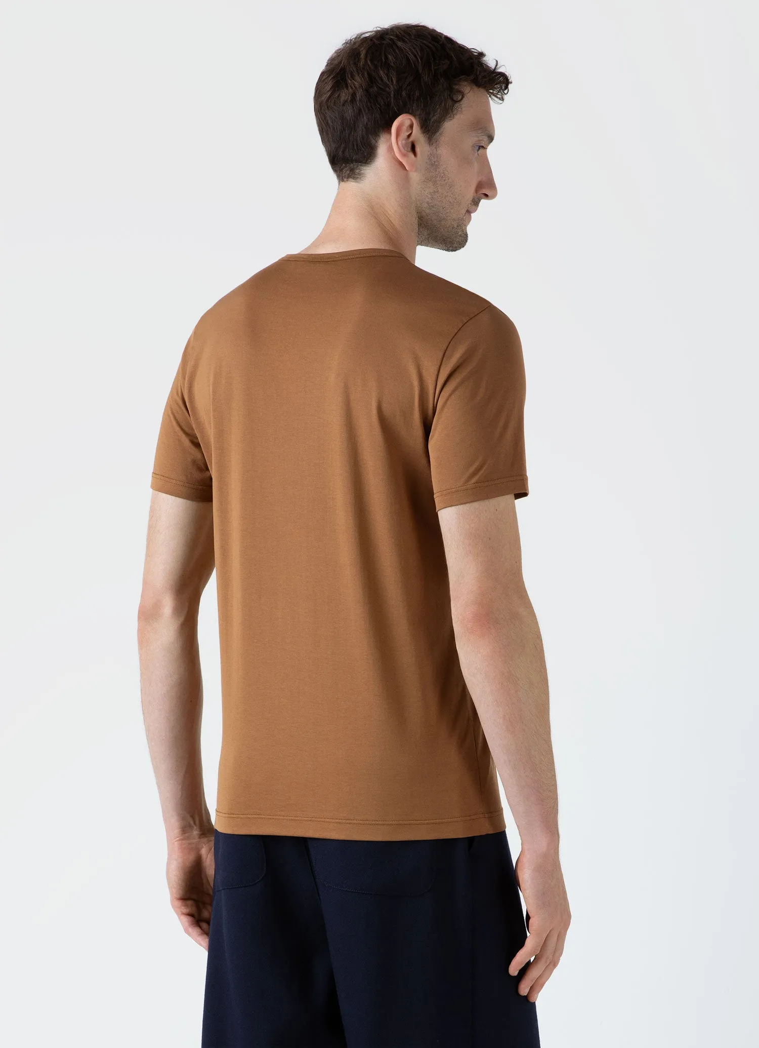 Men's Classic T-shirt in Dark Camel sold by Sunspel product image thumbnail 5