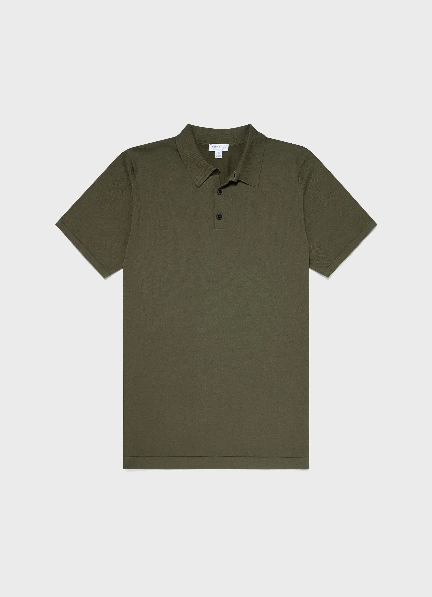 Men's Sea Island Cotton Polo Shirt in Hunter Green sold by Sunspel