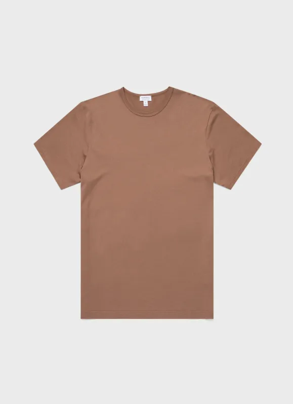 Men's Classic T-shirt in Dark Sand sold by Sunspel