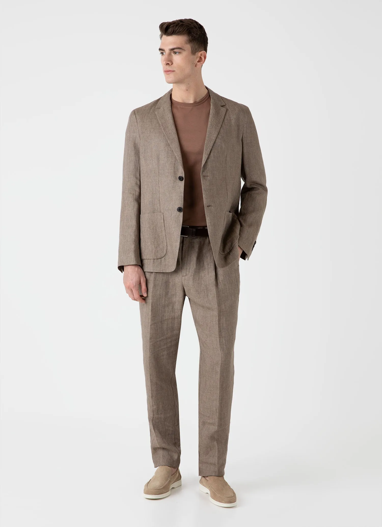 Men's Classic T-shirt in Dark Sand sold by Sunspel product image thumbnail 3