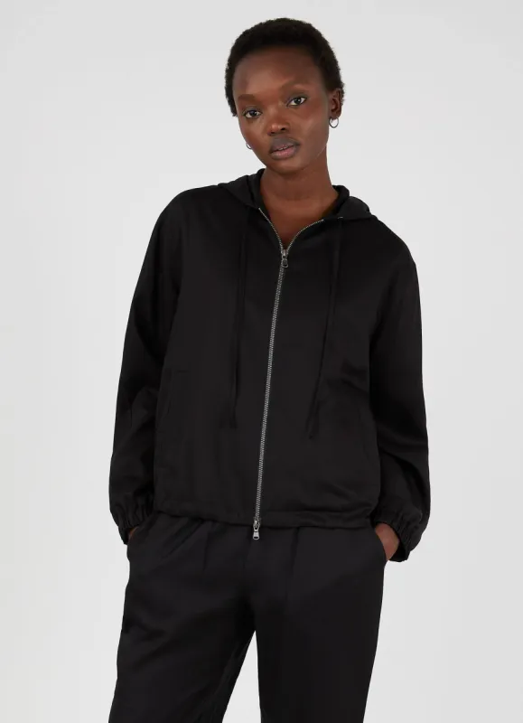 Women's Tencel Jacket in Black sold by Sunspel