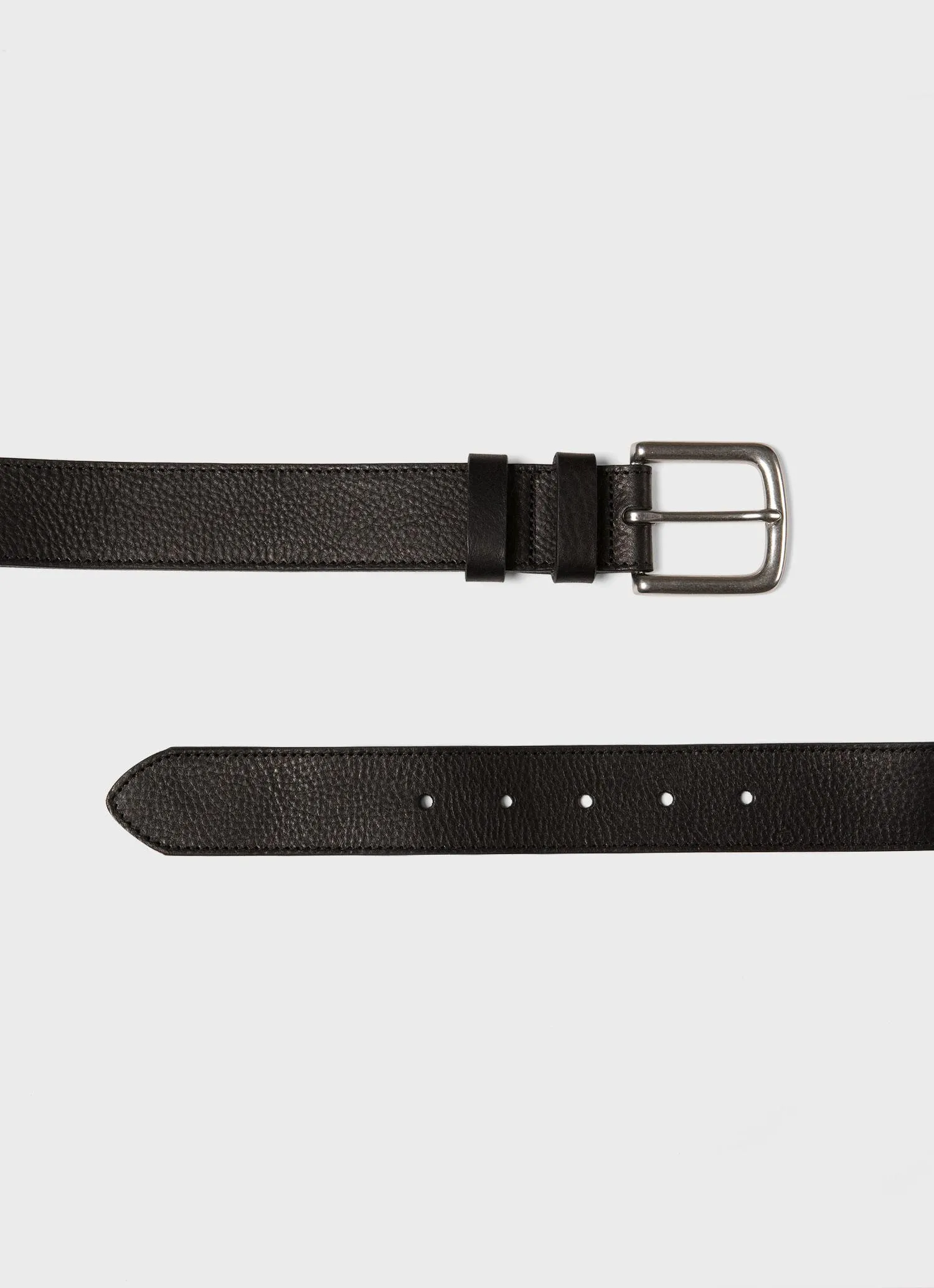 Men's Grained Leather Belt in Black sold by Sunspel product image thumbnail 3