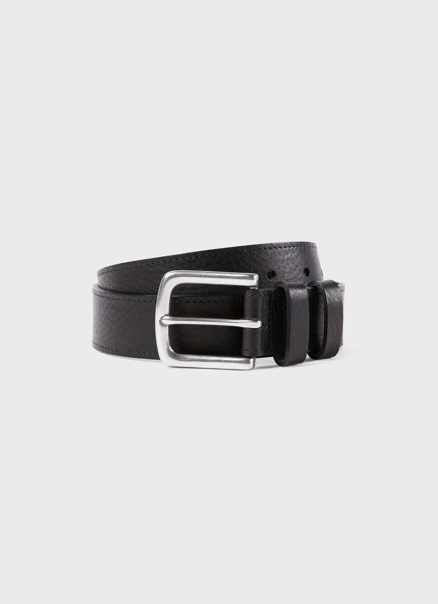 Men's Grained Leather Belt in Black sold by Sunspel
