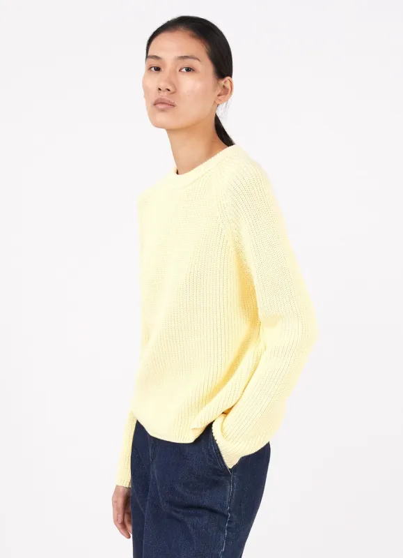 Women's Boxy Crew Neck Jumper in Lemon sold by Sunspel