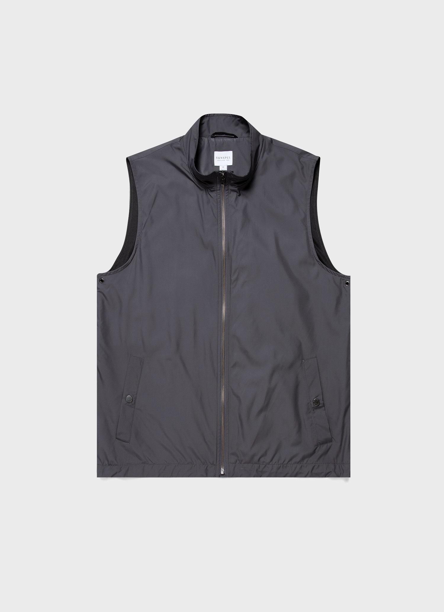Men's Active Gilet in Charcoal sold by Sunspel