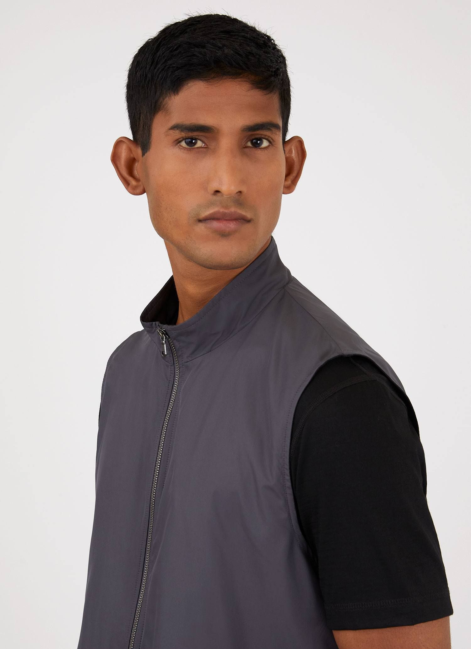 Men's Active Gilet in Charcoal sold by Sunspel product image thumbnail 5
