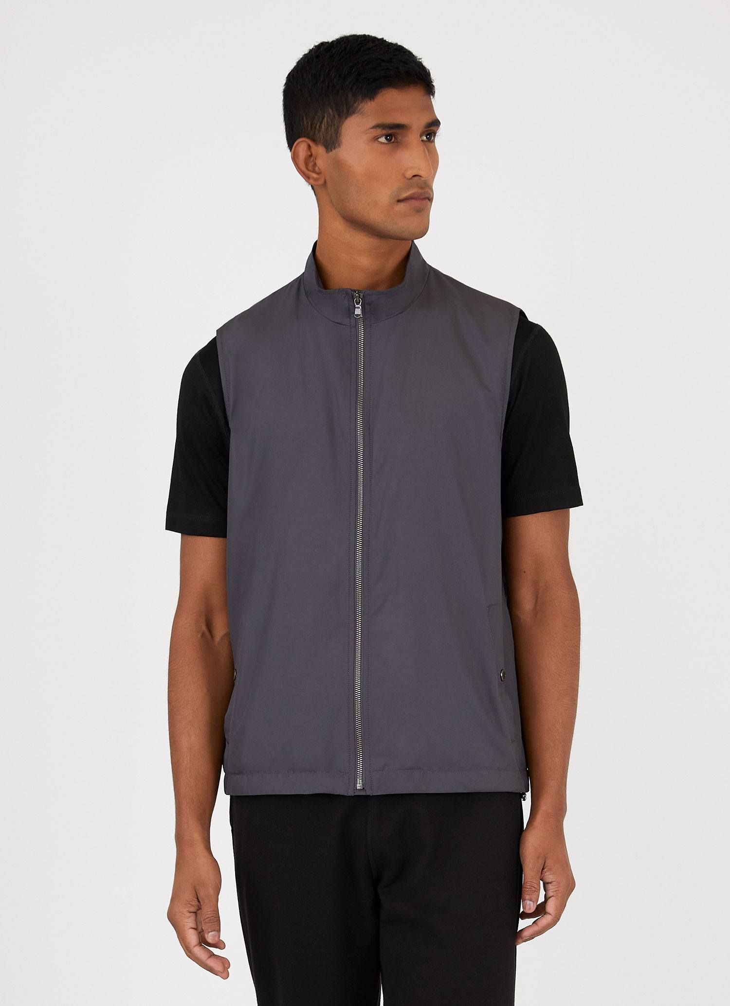 Men's Active Gilet in Charcoal sold by Sunspel product image thumbnail 2