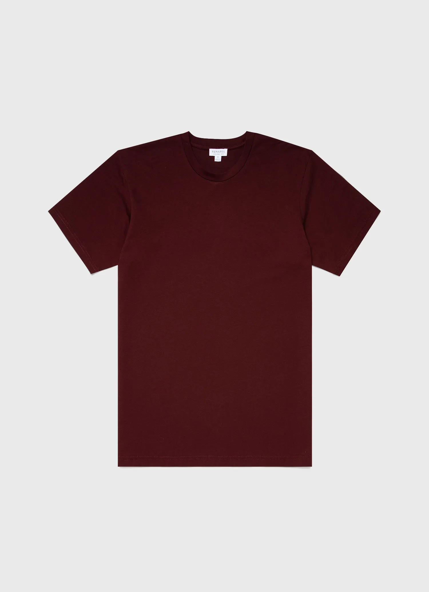 Men's Riviera Midweight T-shirt in Maroon sold by Sunspel