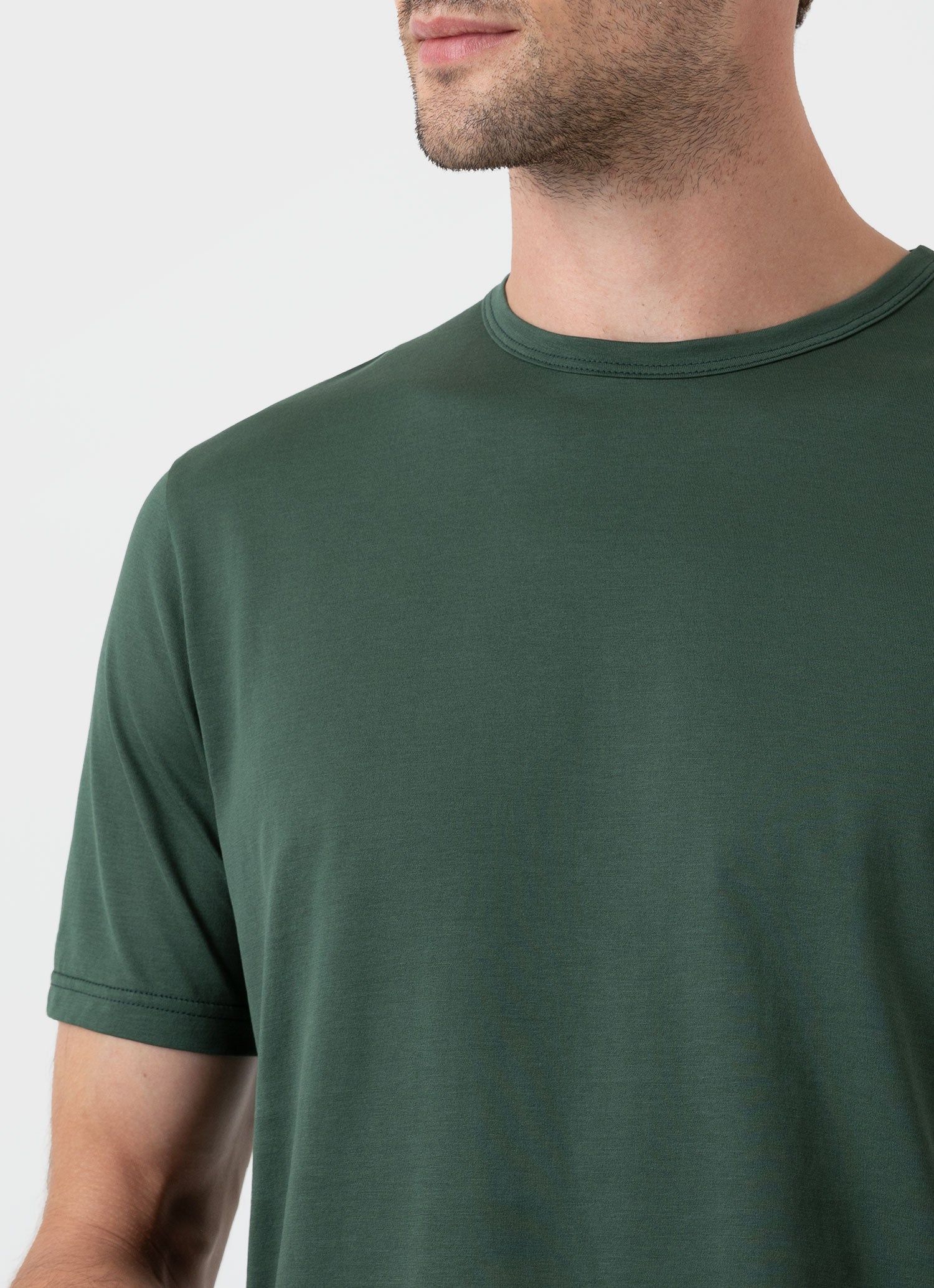 Men's Classic T-shirt in Dark Green sold by Sunspel product image thumbnail 5