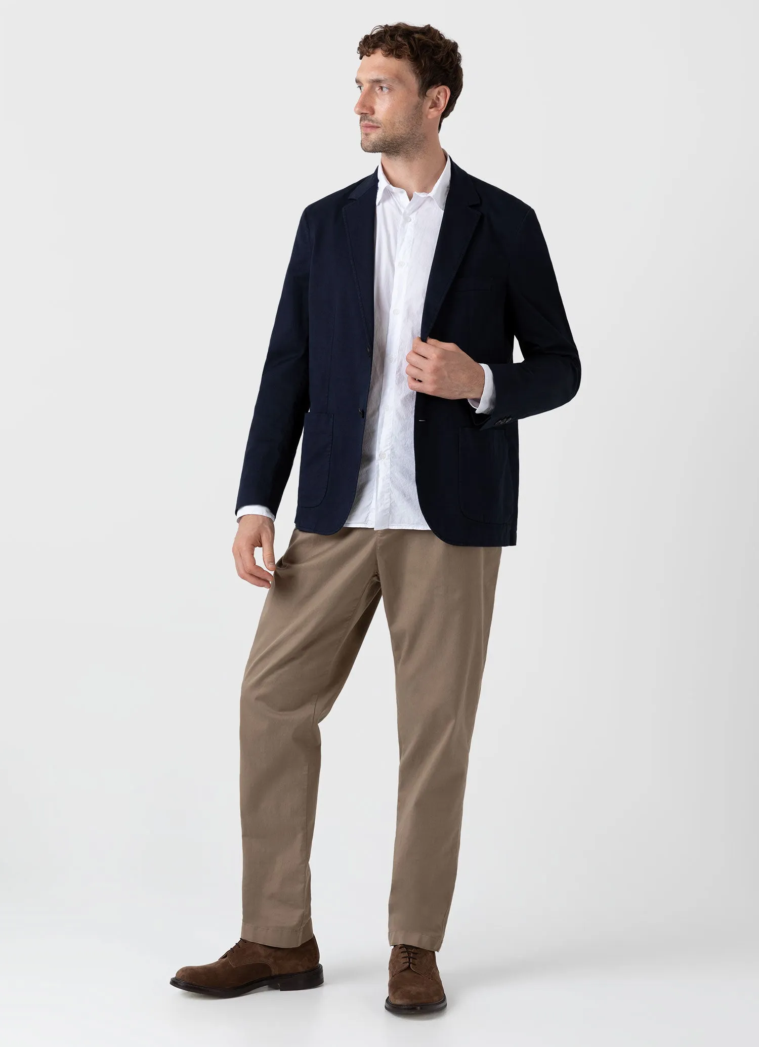 Men's Lightweight Poplin Shirt in White sold by Sunspel product image thumbnail 3