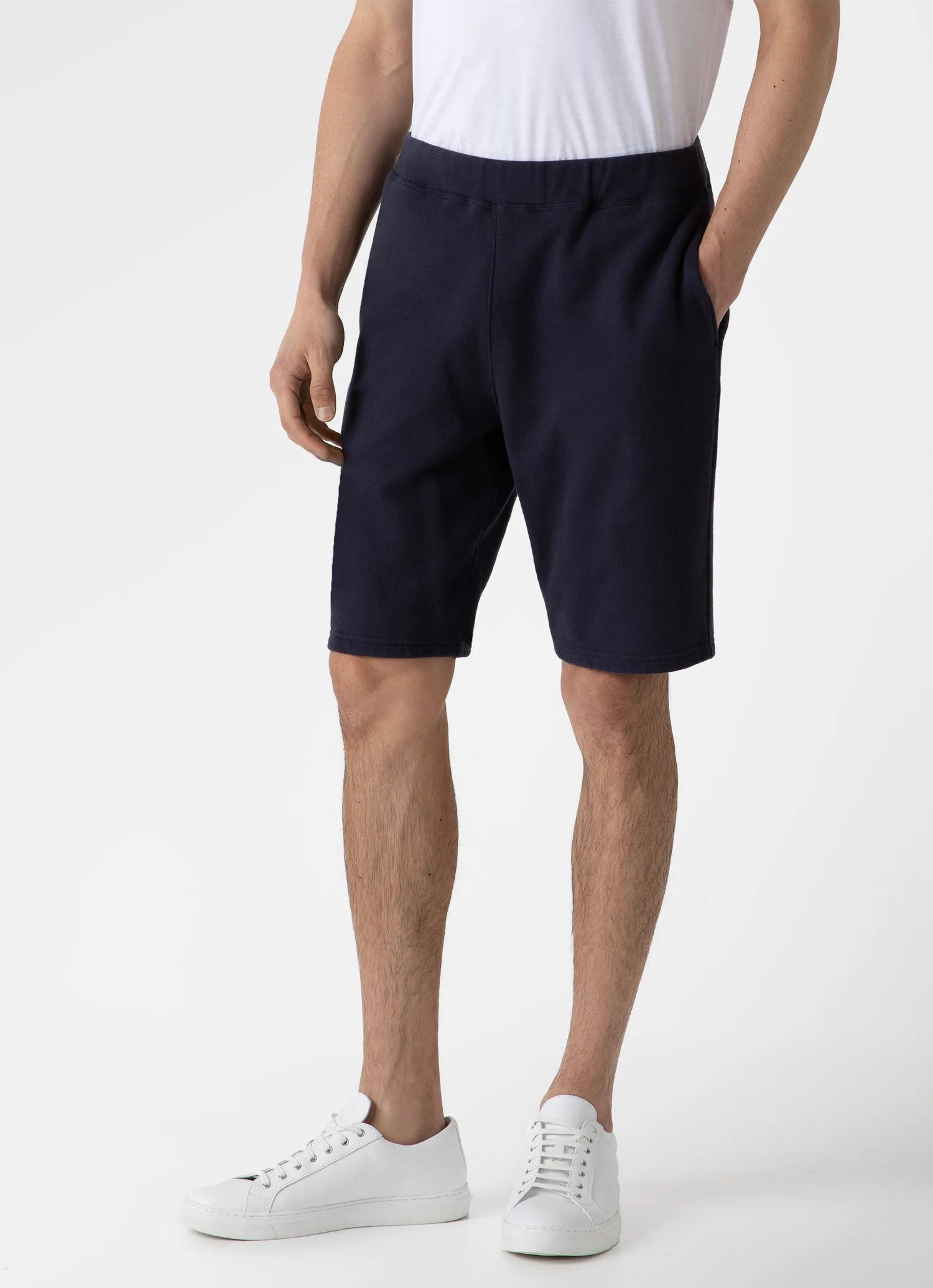 Men's Loopback Shorts in Navy sold by Sunspel product image thumbnail 3