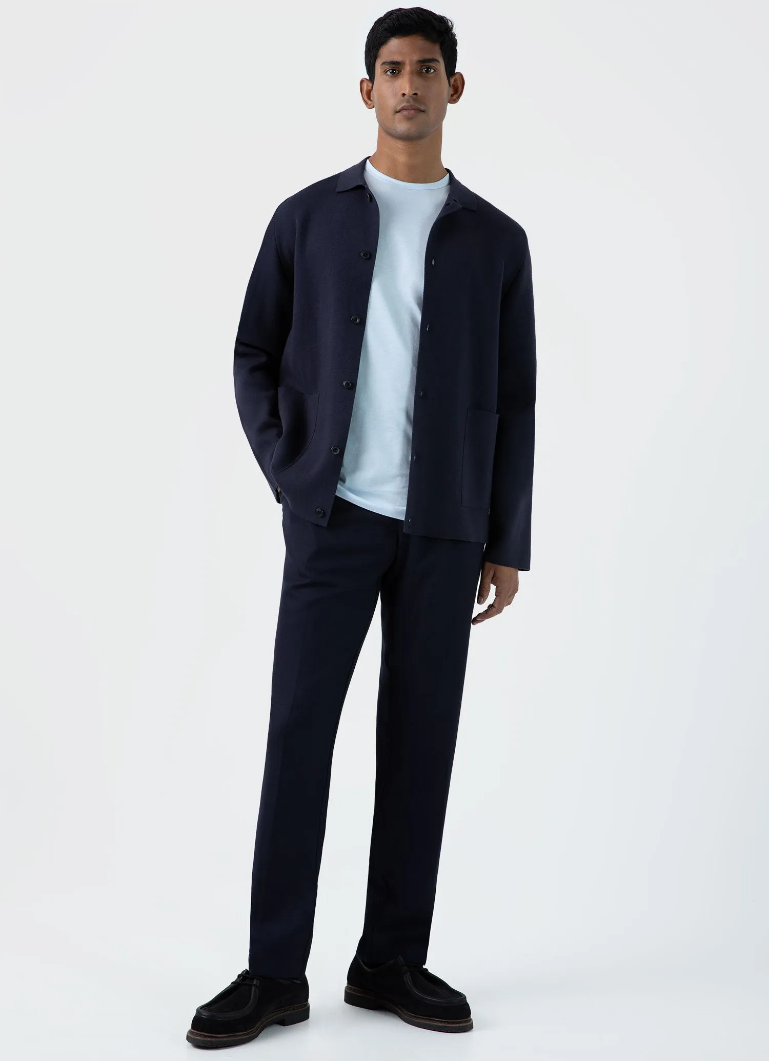 Men's Milano Knit Jacket in Navy sold by Sunspel product image thumbnail 3
