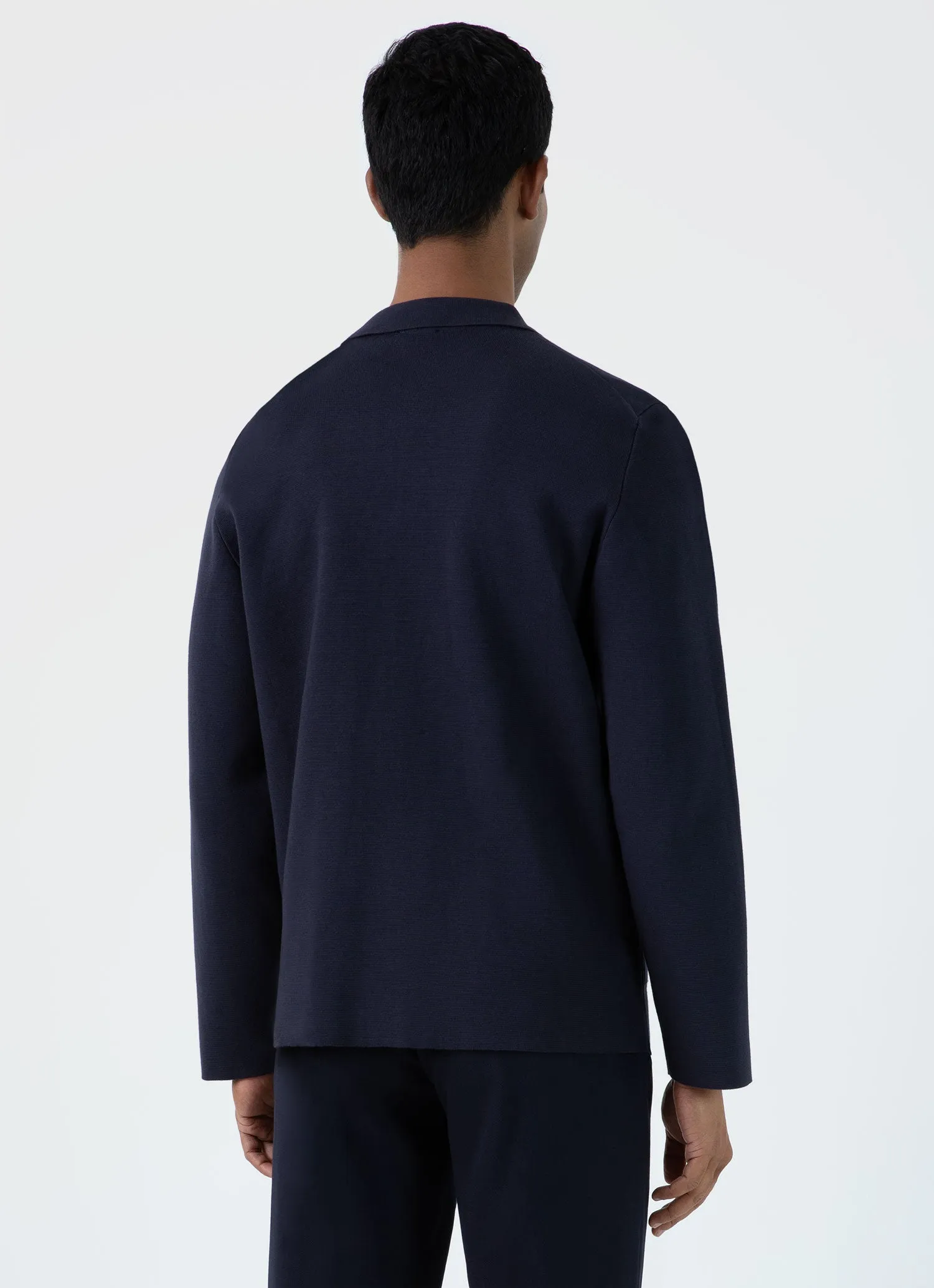 Men's Milano Knit Jacket in Navy sold by Sunspel product image thumbnail 5