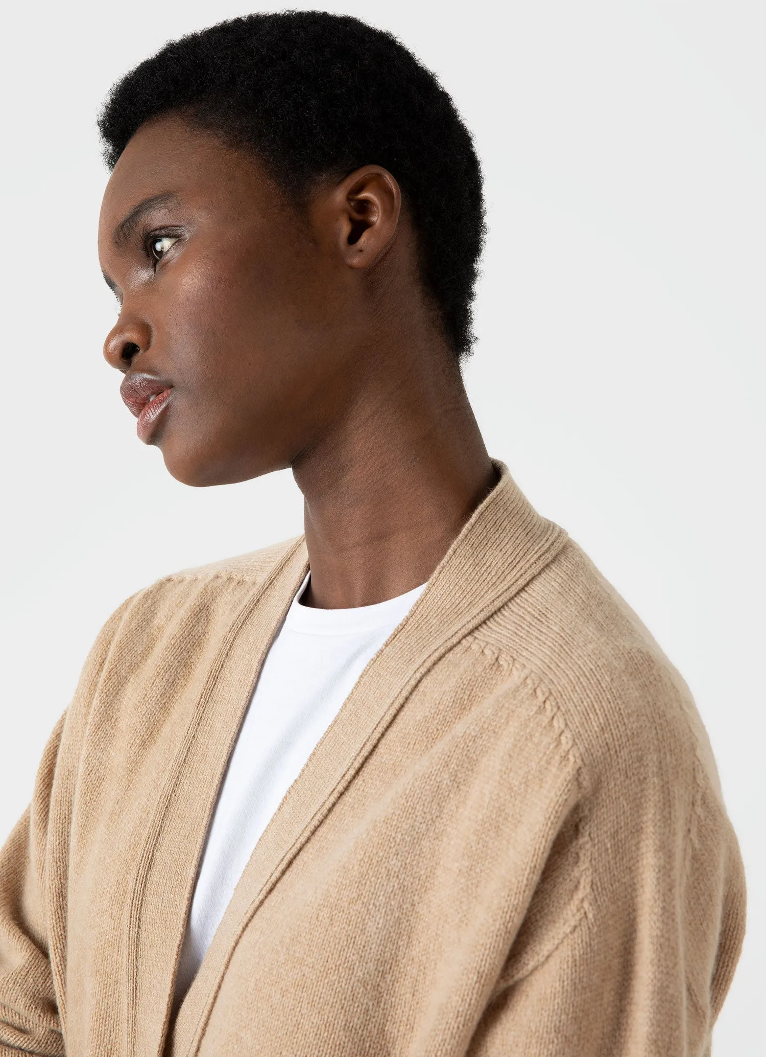Women's Lambswool Cardigan in Light Camel sold by Sunspel product image thumbnail 2