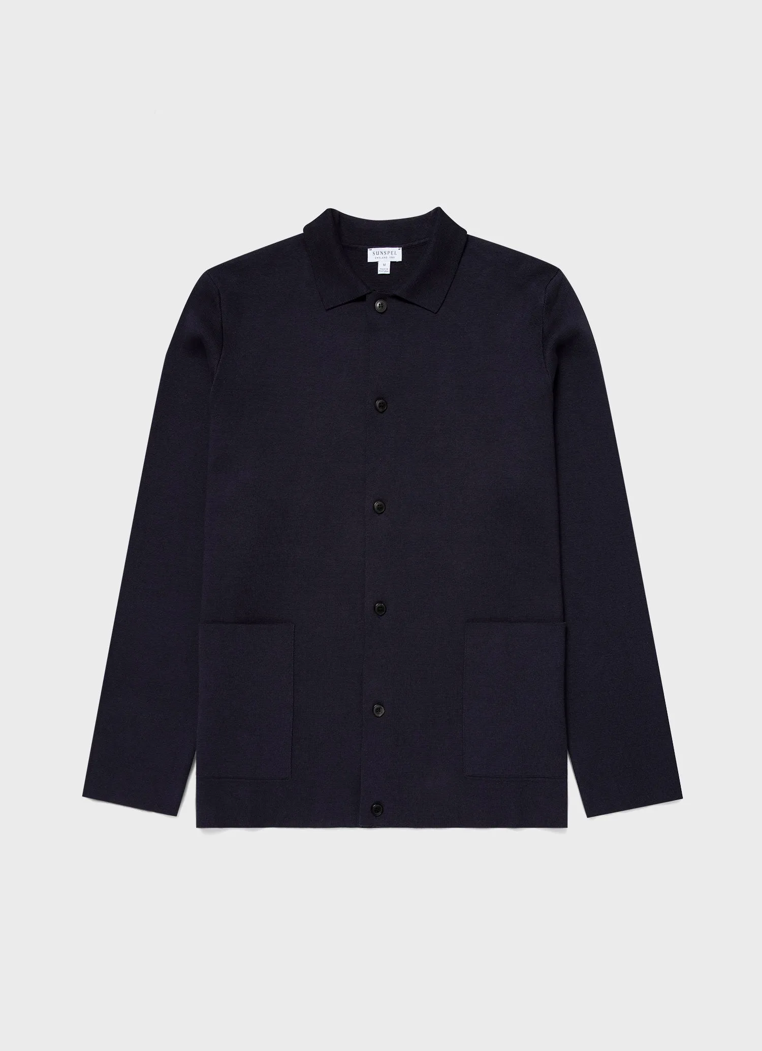 Men's Milano Knit Jacket in Navy sold by Sunspel