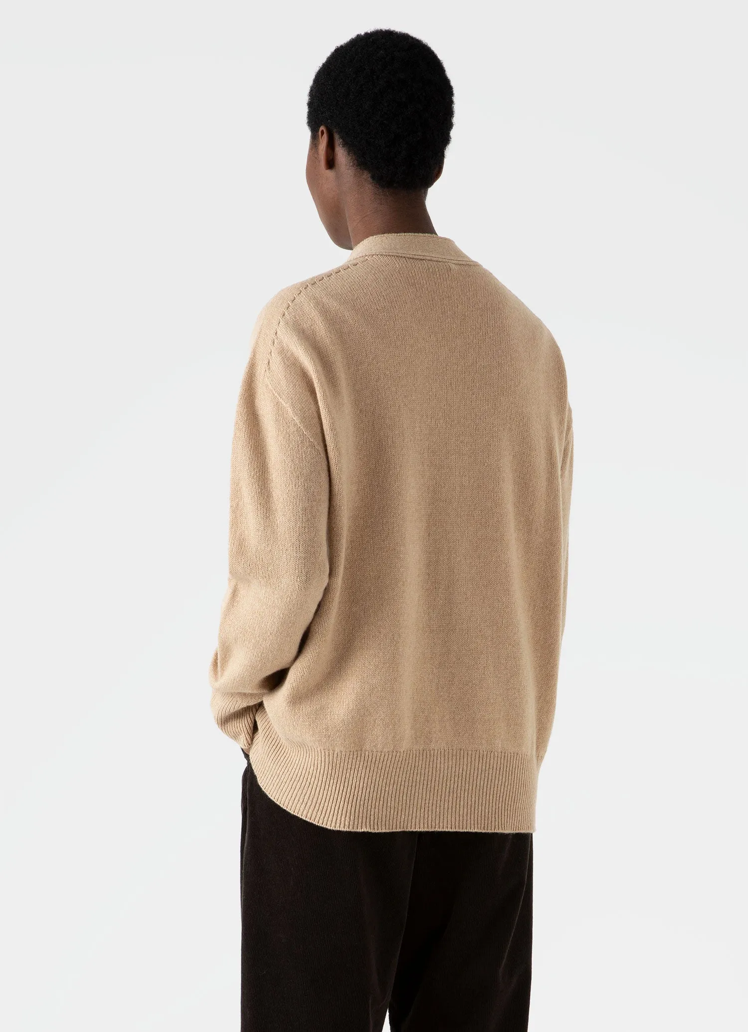 Women's Lambswool Cardigan in Light Camel sold by Sunspel product image thumbnail 4