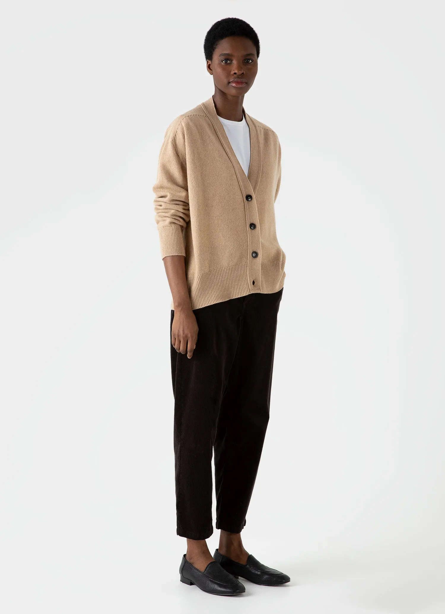 Women's Lambswool Cardigan in Light Camel sold by Sunspel product image thumbnail 3
