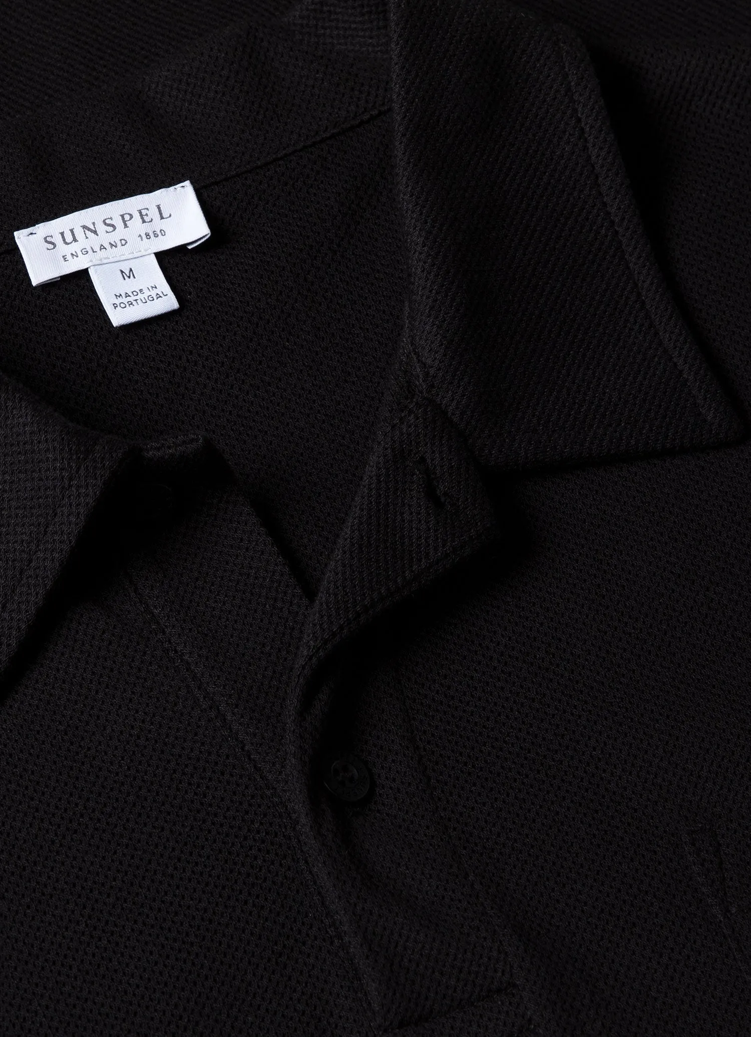 Men's Riviera Polo Shirt in Black sold by Sunspel product image thumbnail 4