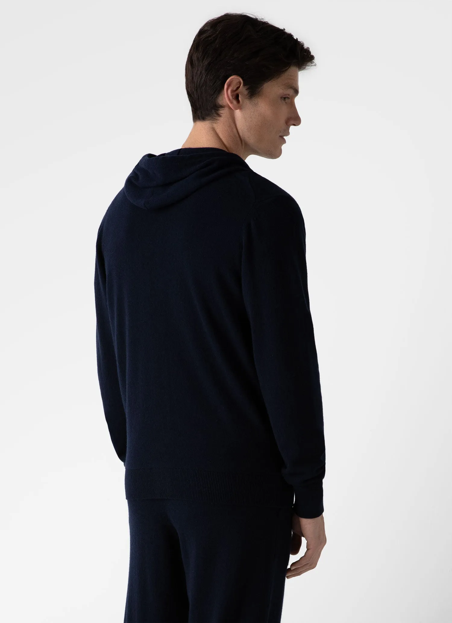Men's Cashmere Zip Hoodie in Navy sold by Sunspel product image thumbnail 5