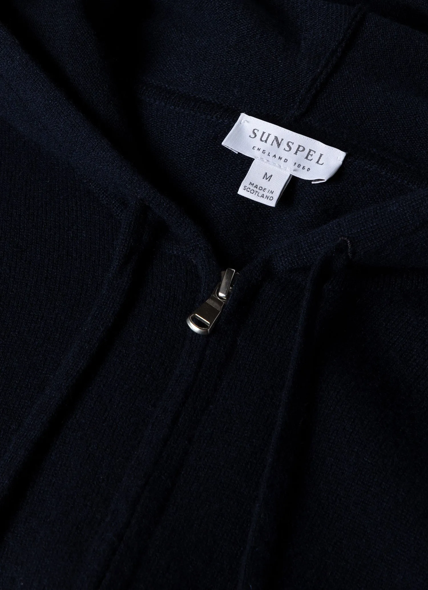 Men's Cashmere Zip Hoodie in Navy sold by Sunspel product image thumbnail 4