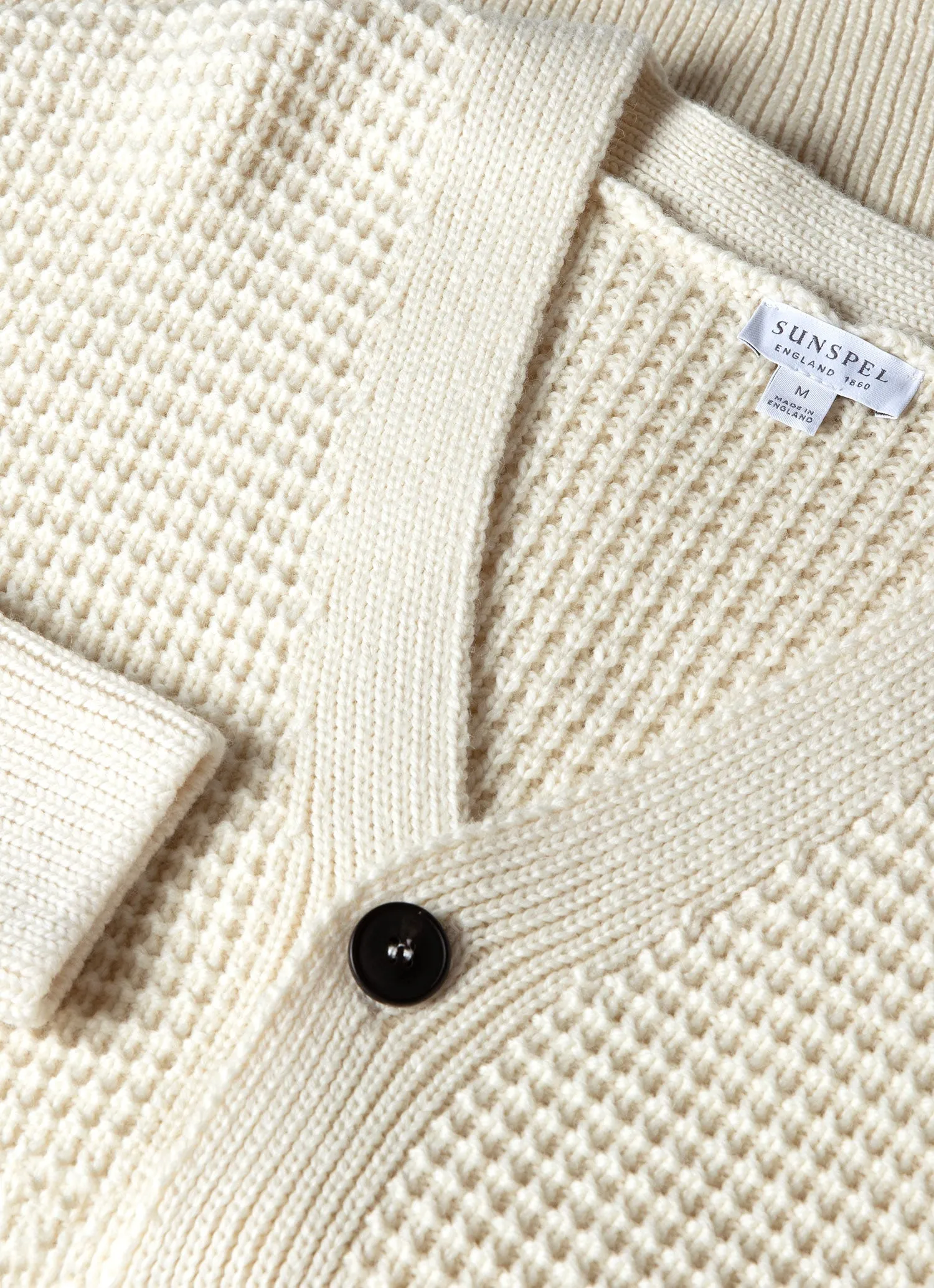 Men's Fisherman Cardigan in Ecru sold by Sunspel product image thumbnail 4