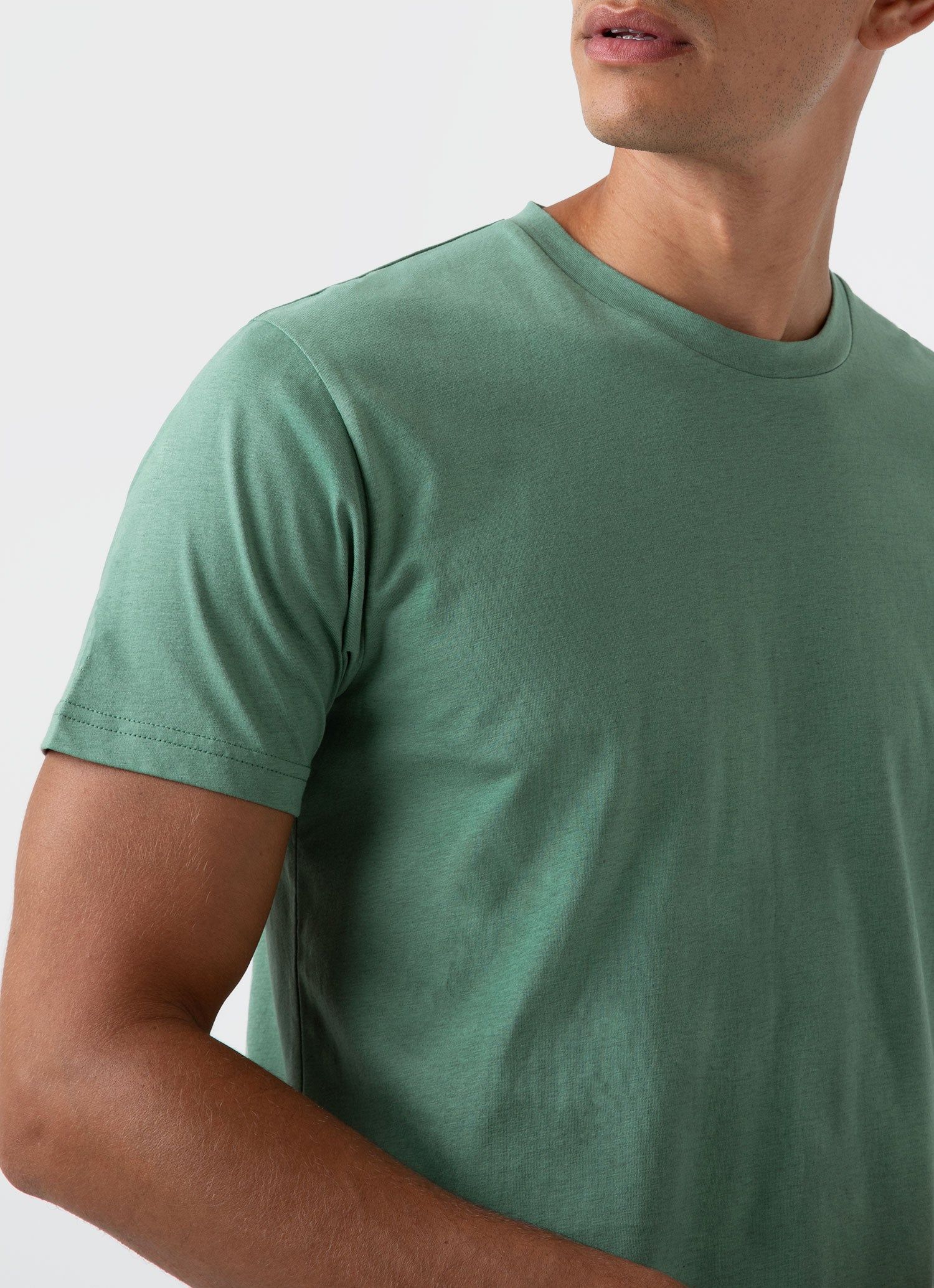 Men's Riviera T-shirt in Thyme Melange sold by Sunspel product image thumbnail 5