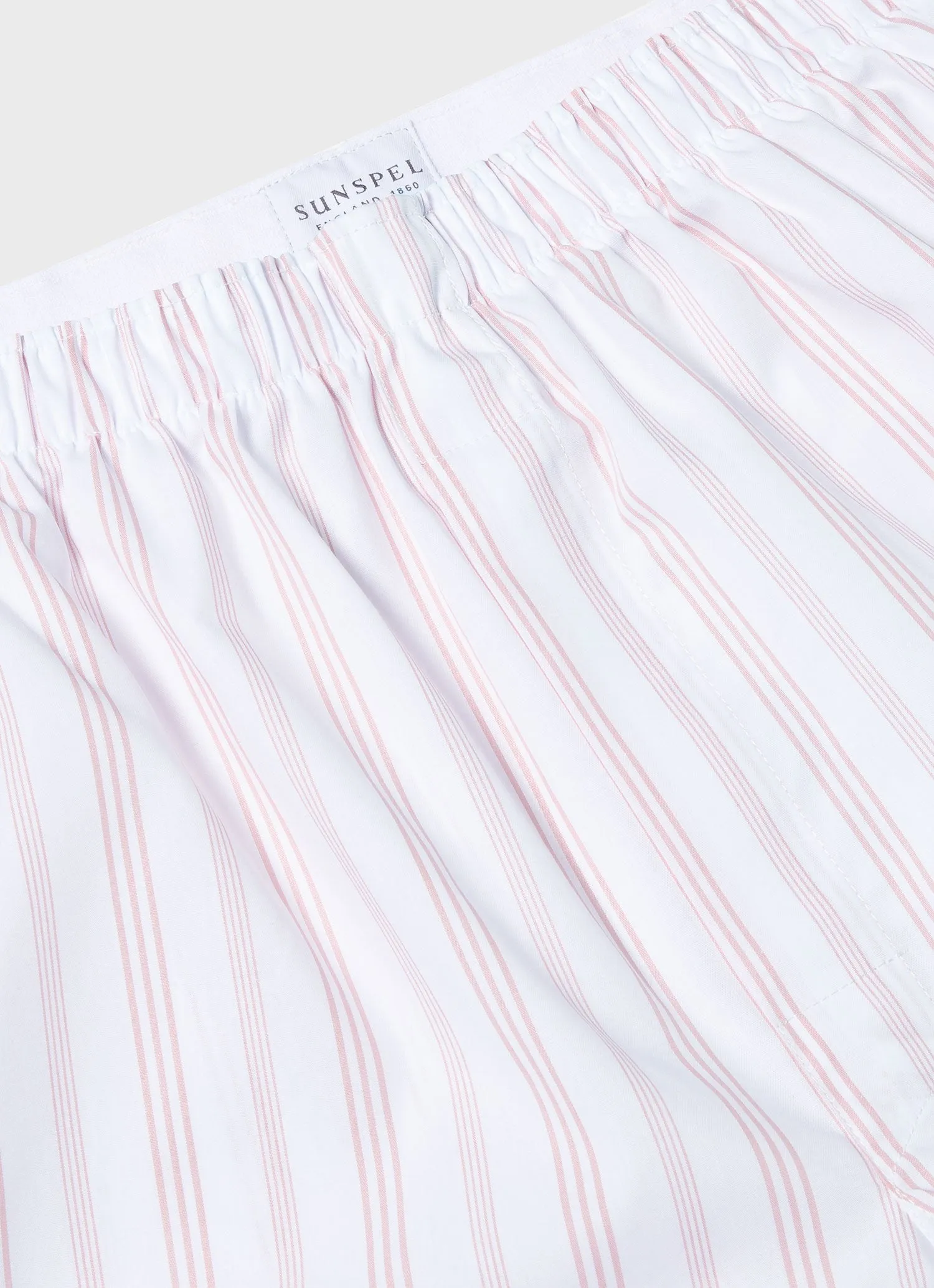 Men's Classic Boxer Short in Pale Pink Stripe sold by Sunspel product image thumbnail 4