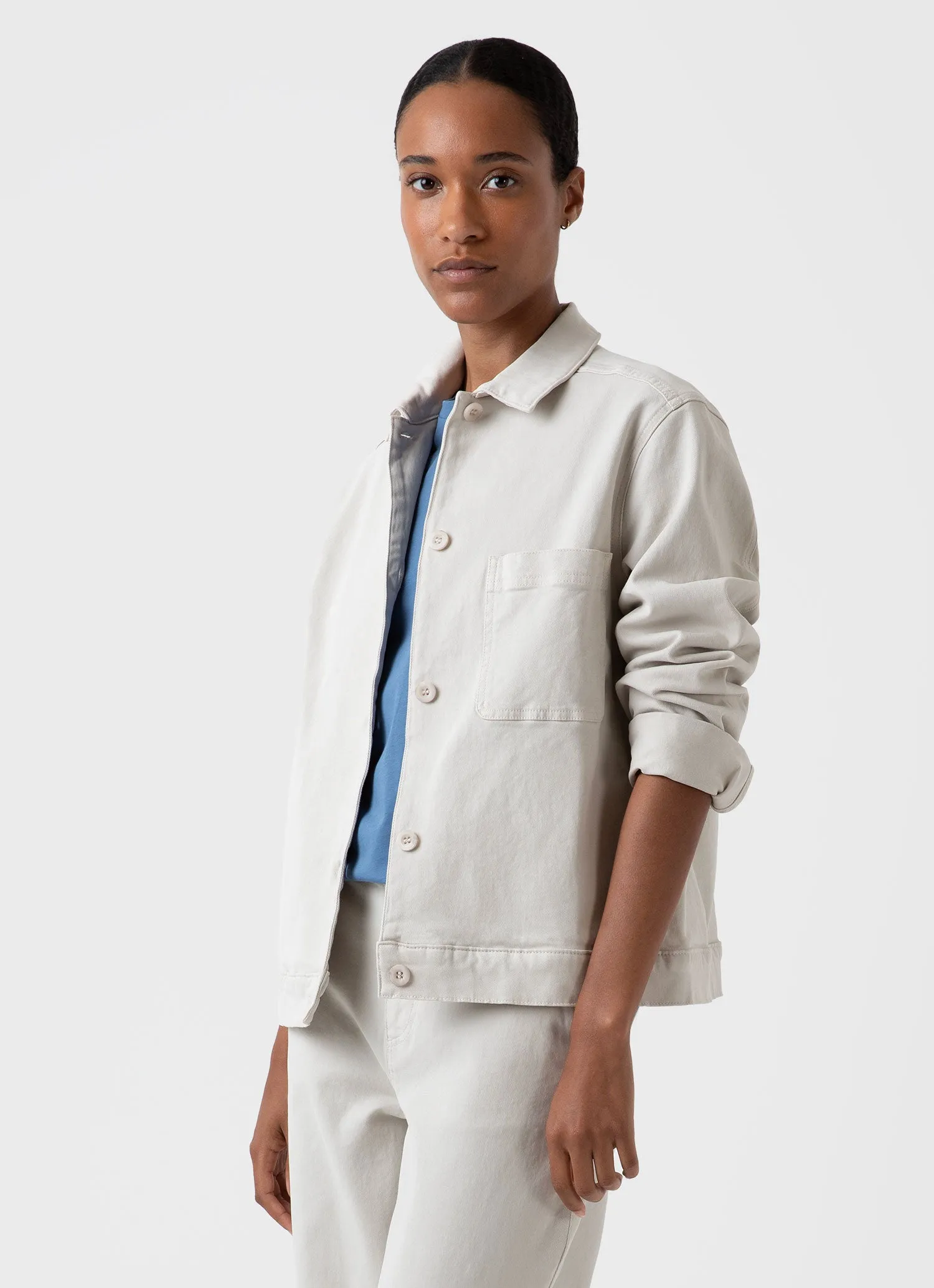 Women's Chore Jacket in Chalk sold by Sunspel product image thumbnail 3