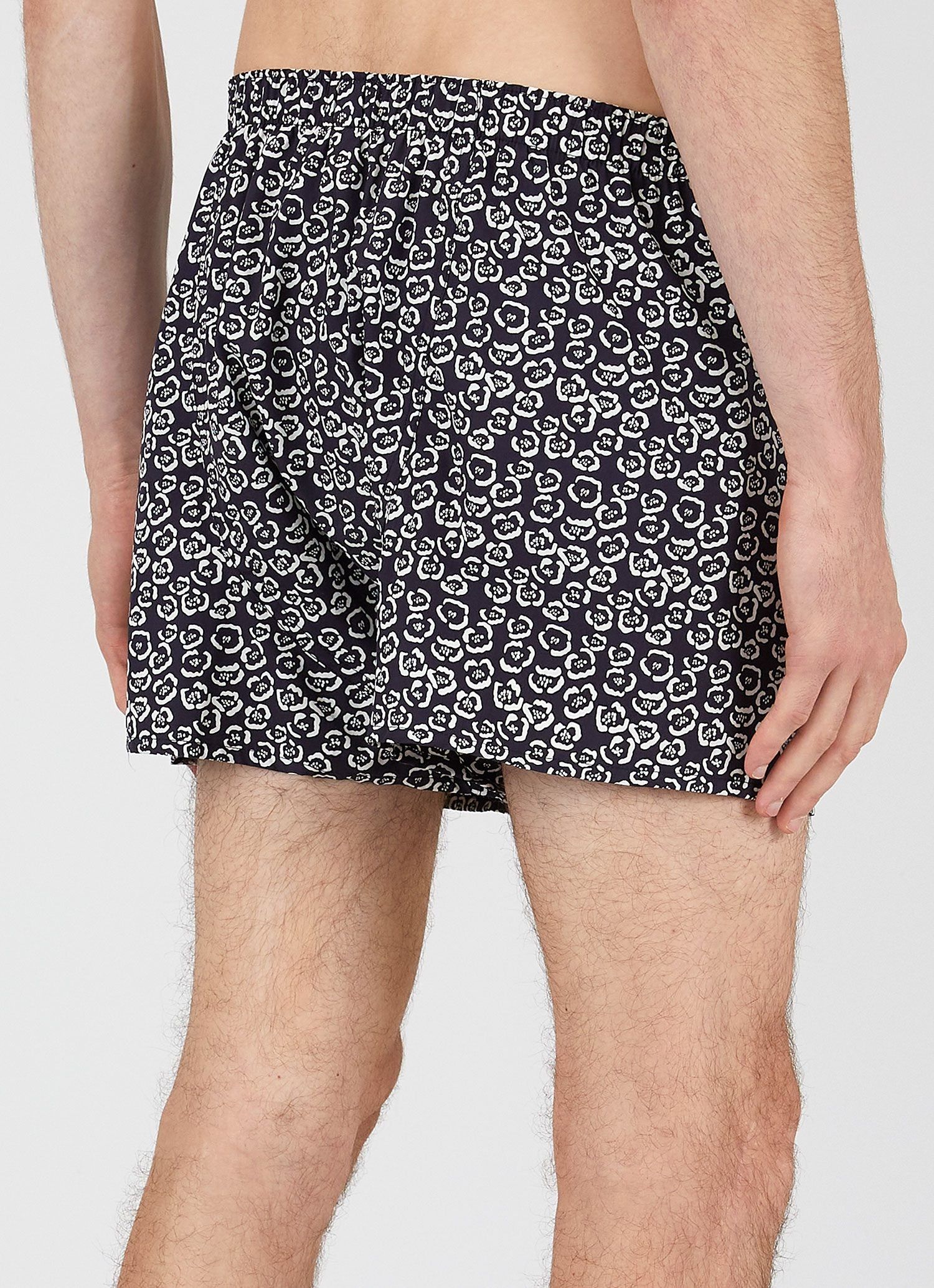 Men's Sunspel and Rosie McGuinness Boxer Shorts in Navy/Ecru Flower sold by Sunspel product image thumbnail 3