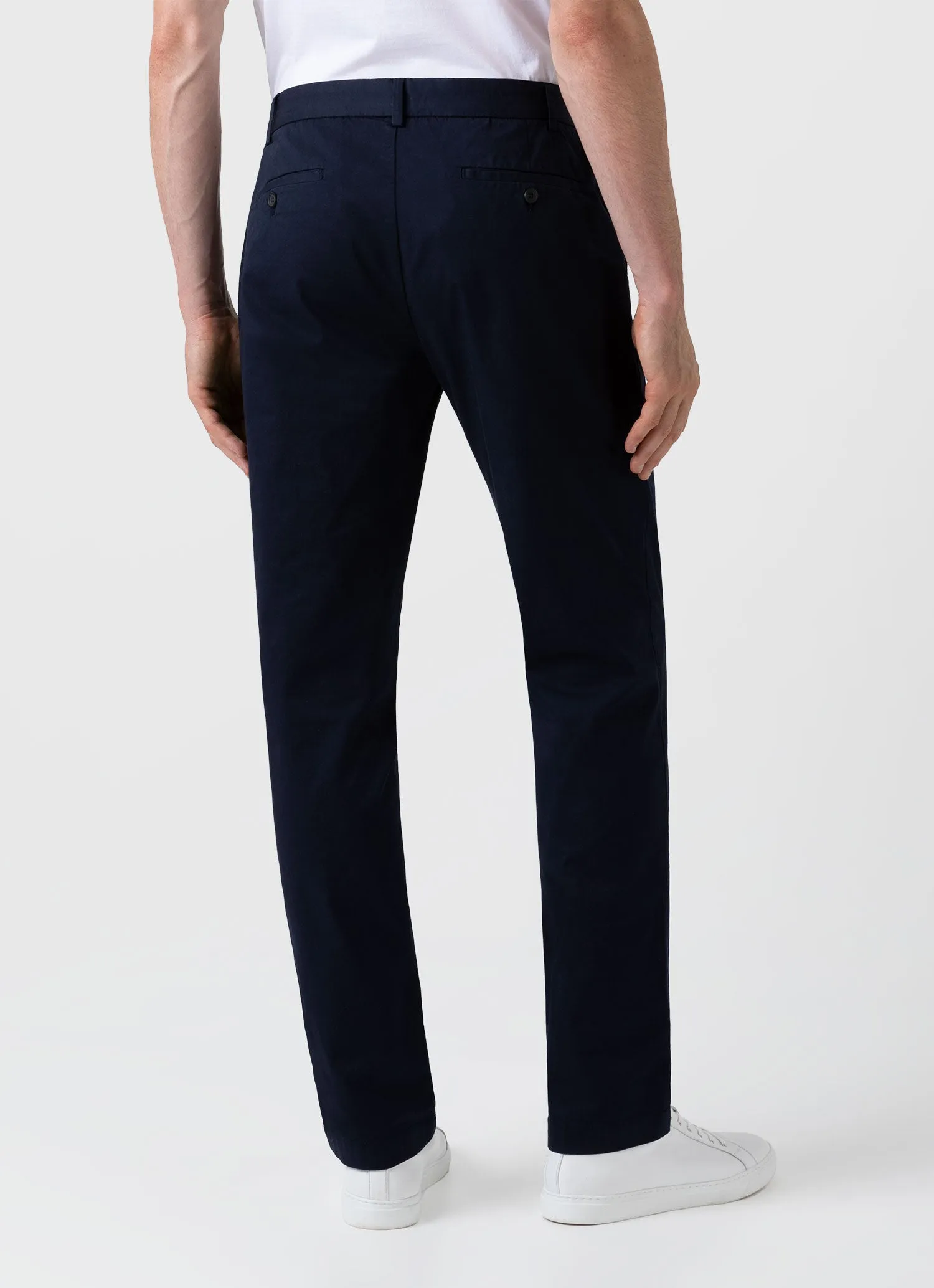 Men's Regular Fit Stretch Chino in Navy sold by Sunspel product image thumbnail 5