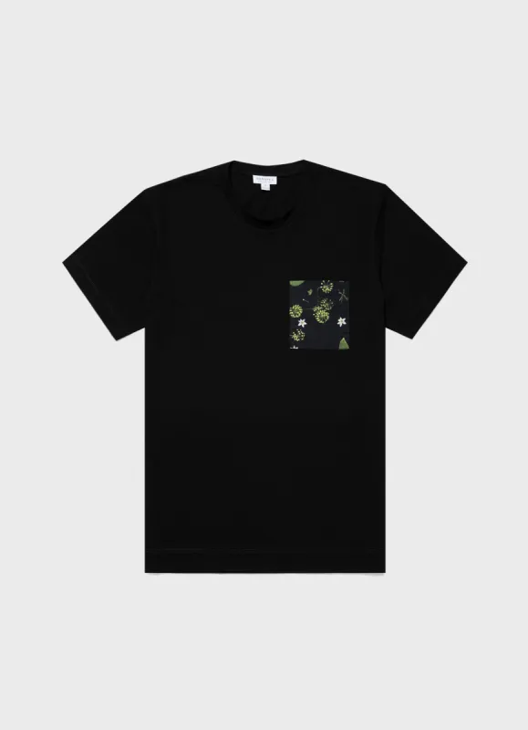 Men's Charlotte Gosch Pocket T-shirt in Hedgerow made by Sunspel
